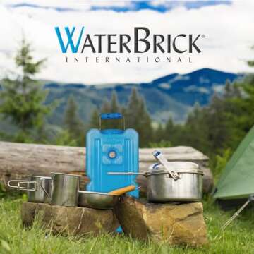 WaterBrick International WaterBrick Water Storage Containers for Emergency Water Storage | 10-Pack of Stackable 3.5 Gallon Water Container Bricks | Food-Grade HDPE Plastic | BPA-Free | STD Blue
