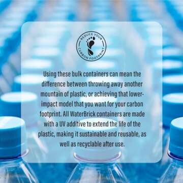 WaterBrick International WaterBrick Water Storage Containers for Emergency Water Storage | 10-Pack of Stackable 3.5 Gallon Water Container Bricks | Food-Grade HDPE Plastic | BPA-Free | STD Blue