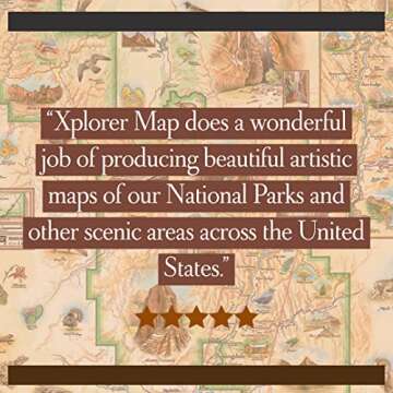Grand Teton National Park Map Poster – 18x24 Vintage-Style Lithographic Print with Soy-Based Inks – Unique Gift for Travelers, Teachers, History Buffs – Made in USA