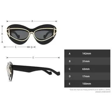 Trendy Cat Eye Sunglasses Women Retro Double Frame UV400