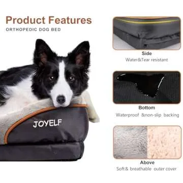 JOYELF Memory Foam Dog Bed Small Orthopedic Dog Bed & Sofa with Removable Washable Cover and Squeaker Toy as Gift