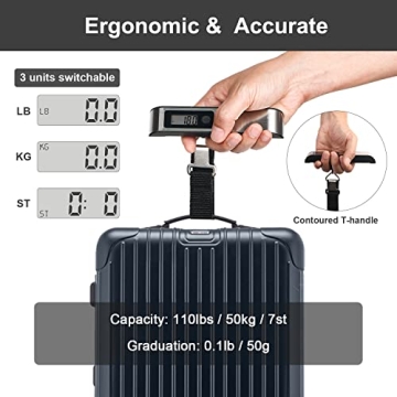 Travel Inspira Luggage Scale with Overweight Alert LCD Display