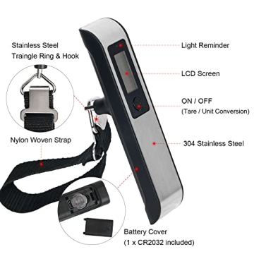 Travel Inspira Luggage Scale with Overweight Alert LCD Display