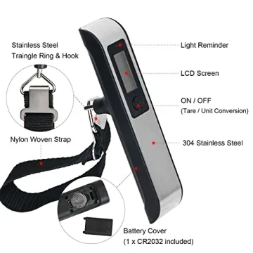 Travel Inspira Luggage Scale with Overweight Alert LCD Display