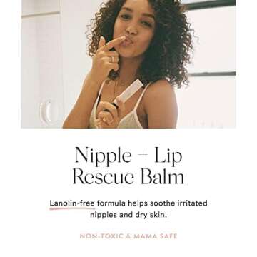 HATCH Nipple + Lip Rescue Balm - 1oz Lanolin Free Nipple Cream - Natural Nipple Care for Breastfeeding - Hydrating Nipple Balm - Mama Safe Breastfeeding Essentials