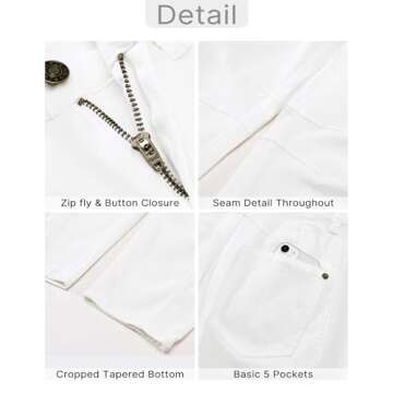 GRAPENT High Rise Jeans for Women Crop Jeans for Women Womens Baggy Pants Jeans Women High Waisted Women's Jeans Jean Outfits for Women Color Cream White Medium Size 8 Size 10