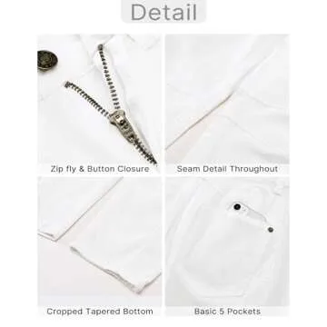 GRAPENT High Rise Jeans for Women Crop Jeans for Women Womens Baggy Pants Jeans Women High Waisted Women's Jeans Jean Outfits for Women Color Cream White Medium Size 8 Size 10