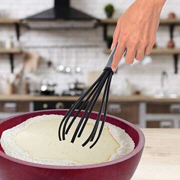 Ram Pro Nylon Egg Whisk Kitchen Cooking Utensil Made of Heat-Resistant Nylon, Perfect for Sauces & D...