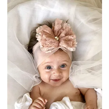 Adorable Handmade Light Pink Baby Headband for Newborns