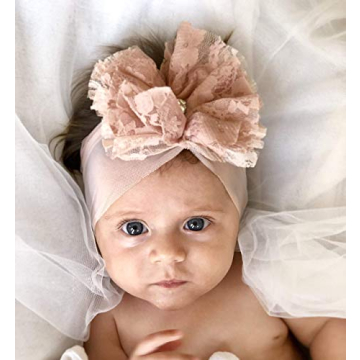Adorable Handmade Light Pink Baby Headband for Newborns