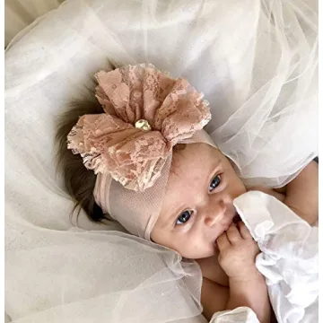 Adorable Handmade Light Pink Baby Headband for Newborns