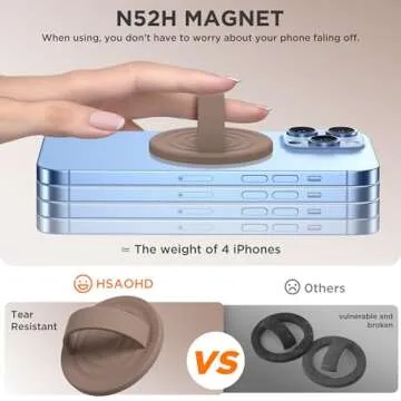 HSAOHD Magnetic Phone Grip for iPhone - Luxurious Comfort