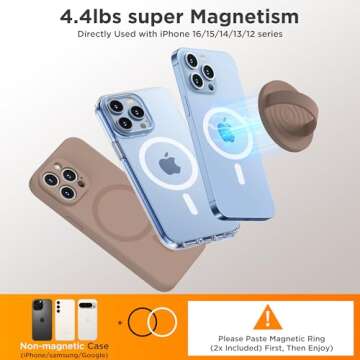 HSAOHD Magnetic Phone Grip for iPhone - Luxurious Comfort