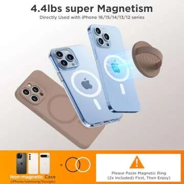 HSAOHD Magnetic Phone Grip for iPhone - Luxurious Comfort