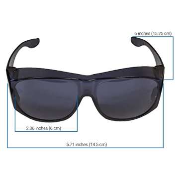 Solar Shields Fits-Over SS Polycarbonate II Smoke Sunglasses