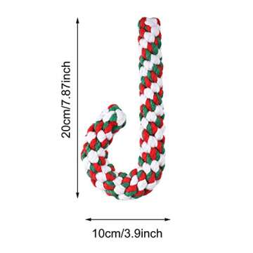 2 Pieces Christmas Pet Chew Toys Candy Cane Dog Rope Toy Dog Chew Rope Toys for Christmas Dog Puppy ...