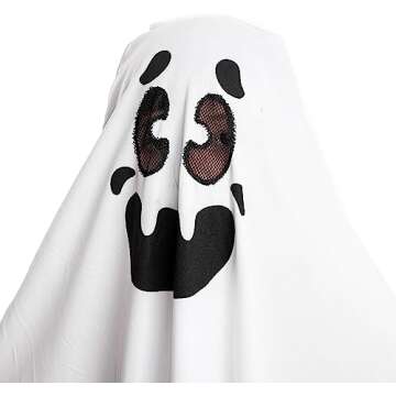 Spooktacular Kids Ghost Costume with Pumpkin Basket for Halloween