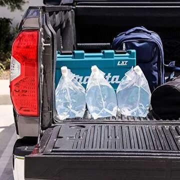 Juvale Water Storage Containers - 2-Pack 5 Liter, 1.32 Gallon, Collapsible Foldable Plastic Portable Water Tank Carriers for Camping, Hiking, Outdoor Activities