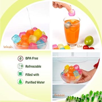 Colorful Reusable Ice Cubes 25-Pack for Summer Drinks