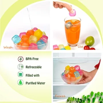 Colorful Reusable Ice Cubes 25-Pack for Summer Drinks