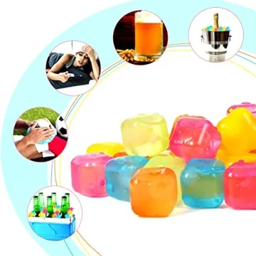 Colorful Reusable Ice Cubes 25-Pack for Summer Drinks