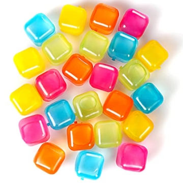 Colorful Reusable Ice Cubes 25-Pack for Summer Drinks