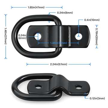 EXCELFU 12 Pack Heavy Duty D-Ring Tie Downs - Secure Cargo Effortlessly