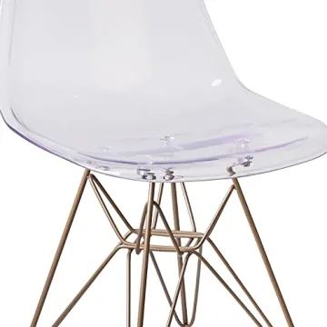 Elegant BizChair Ghost Chair with Gold Metal Base