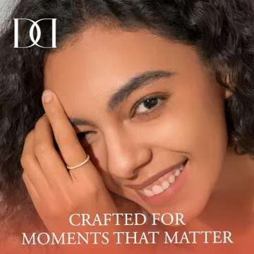 MINDDHA Elegant 14K Gold Plated Cubic Zirconia Simulated Diamond Stackable Eternity Rings, Metallic ...