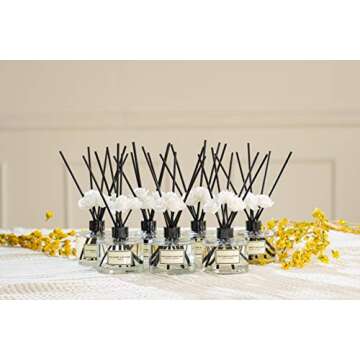 CULTURE & NATURE Reed Diffuser Set 6.7oz (200ml) Jasmine Scented Diffuser with Sticks Home Fragrance Reed Diffuser for Bathroom Shelf Decor
