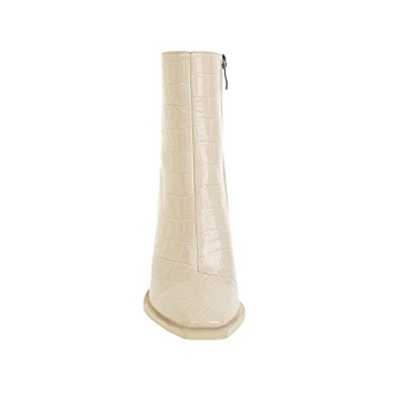 Vivianly Women Square-Toe Boots – Comfort & Style in Creamy White
