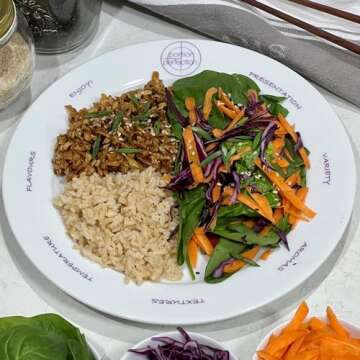 Portion Perfection MELAMINE 10” Portion Plates for Adults with Low-Calorie Meal Plan, Ideal Weight Control Products for Diabetes & Portion Control for Women & Men