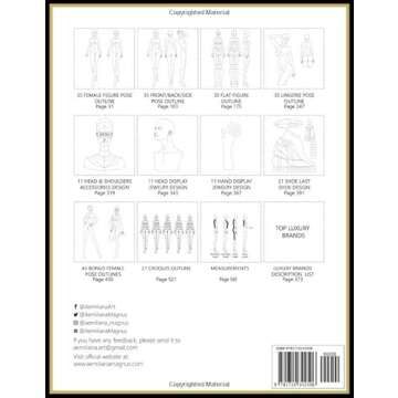 PRO Fashion Sketchpad: Female Figure Poses & Accessories Templates: All in one:: Design & Build Your Pro Portfolio