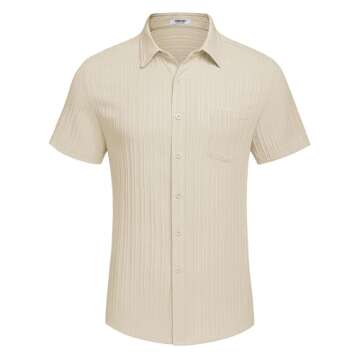 COOFANDY Men's Short Sleeve Beach Shirt for Summer