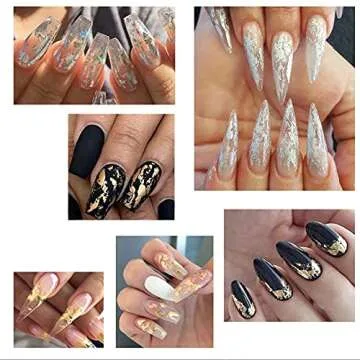 Nail Stickers Gold Nail Art Foil Fragments Nail Glitter Sequins Holographic Irregular Foil Sticker 3D Glitter Foil Flakes Nail Art Decals Colorful Design Nail Art Decoration Sequins Supplies 12 Colors