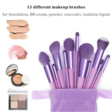 Koccido 22-Piece Purple Makeup Brush Set Complete Kit
