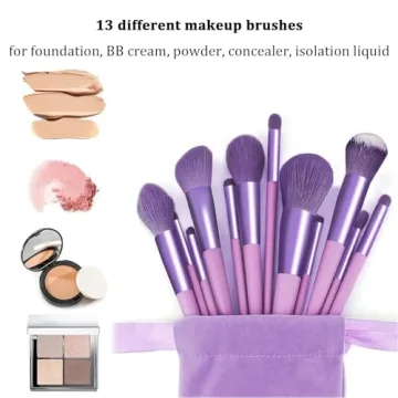 Koccido 22-Piece Purple Makeup Brush Set Complete Kit
