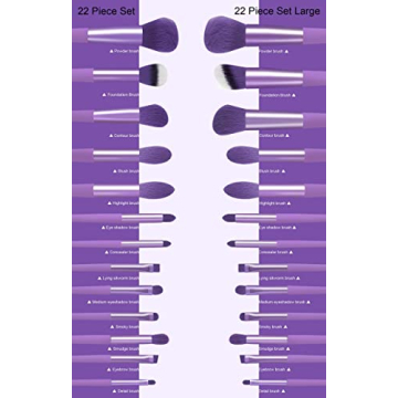 Koccido 22-Piece Purple Makeup Brush Set Complete Kit