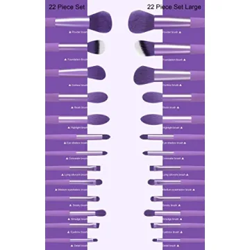 Koccido 22-Piece Purple Makeup Brush Set Complete Kit
