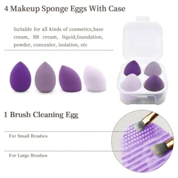 Koccido 22-Piece Purple Makeup Brush Set Complete Kit