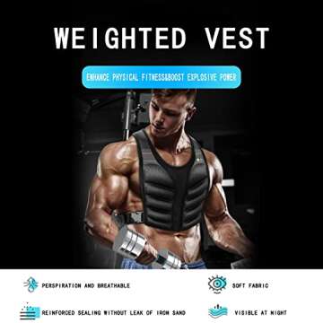 Weighted Vest, Body Weight Vest with Reflective Stripe for Running, Workout, Strength Training, Muscle Building, Weight Loss,12lb