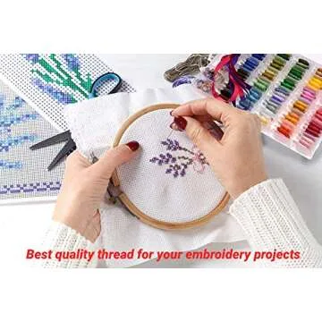 374Pcs Embroidery Floss Kit with Organizer for Crafting