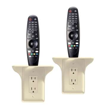 Power Perch Wall Outlet Shelf – Transform Your Outlet into a Space-Saving Display! Perfect for Alexa, Electric Toothbrush & More – Sturdy Light Socket Shelf by Storage Theory - (Almond, 2 Pack)