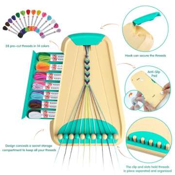 Arts and Crafts for Kids Ages 8-12,Friendship Bracelet Making Kit for Girl,Kids Jewelry Making Kit w...