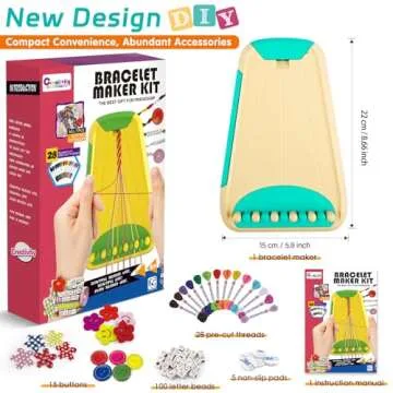 Arts and Crafts for Kids Ages 8-12,Friendship Bracelet Making Kit for Girl,Kids Jewelry Making Kit with 28 Pre-Cut Threads,Christmas Birthday Gifts for Ages 6 7 8 9 10 11 12 Year Old