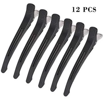 Non-Slip Duck Billed Hair Clips - 12 PCS for Salon Use