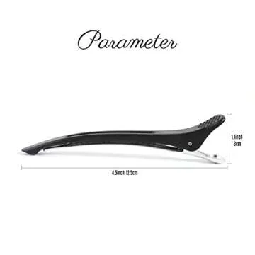 Non-Slip Duck Billed Hair Clips - 12 PCS for Salon Use