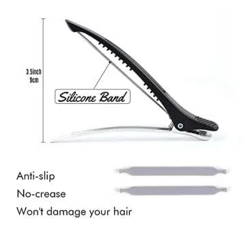 Non-Slip Duck Billed Hair Clips - 12 PCS for Salon Use