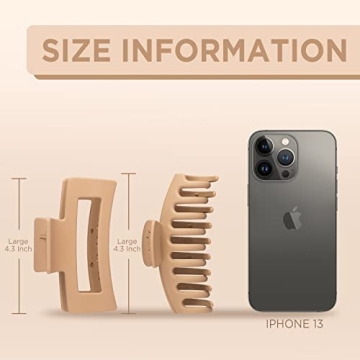 Wekin Hair Claw Clips 8 Pack Strong Hold Neutral Colors