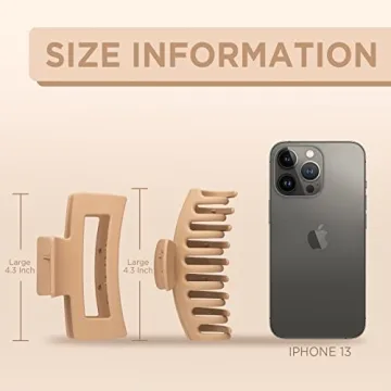 Wekin Hair Claw Clips 8 Pack Strong Hold Neutral Colors